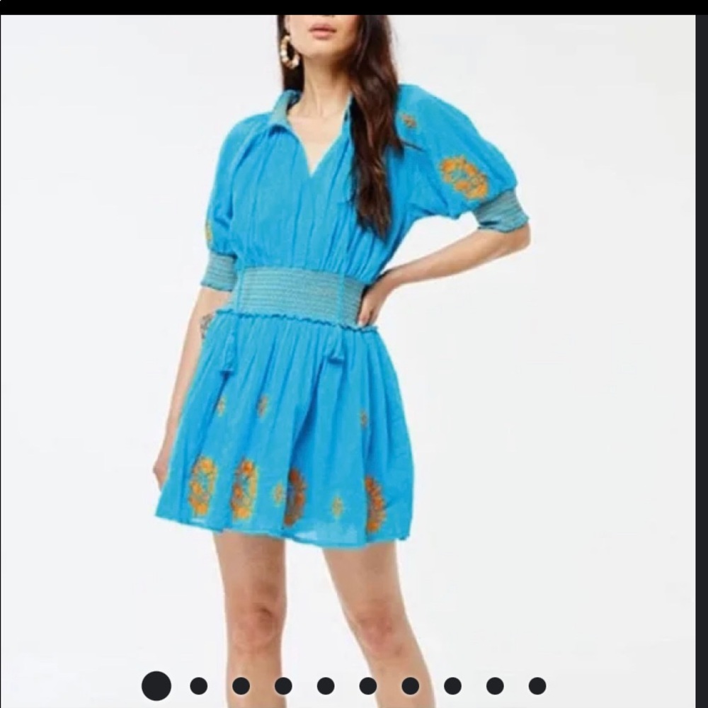 Roller Rabbit Turquoise Embroidered Dress